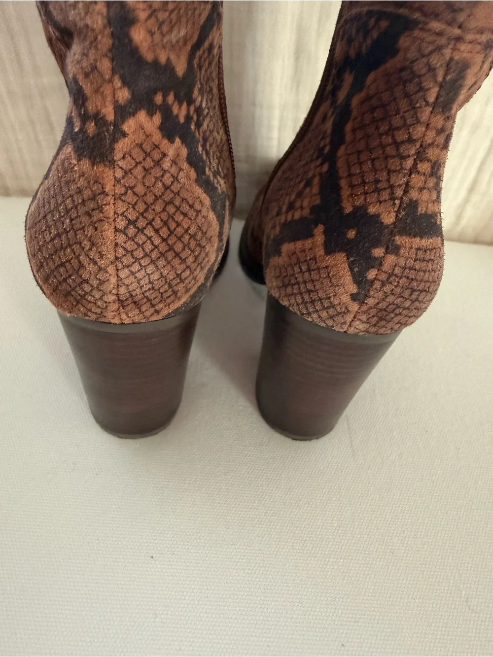 Kelsi Dagger Brown Snake-Print Over-the-Knee Boots